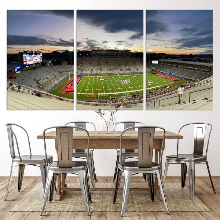 Arizona Wildcats Football Team Print - Tucson Arizona Stadium Wall Art Canvas Print