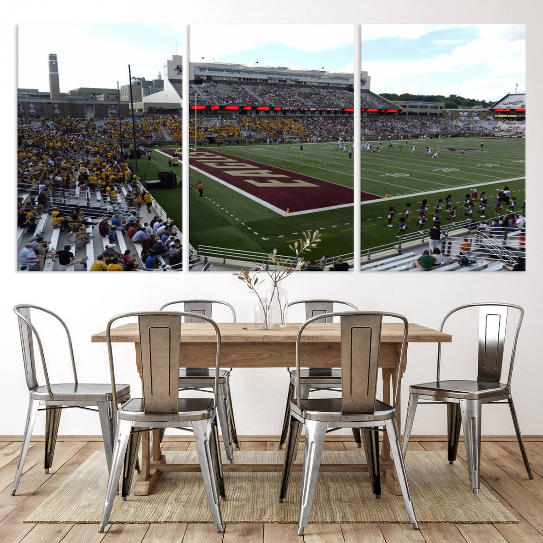 Boston College Eagles Football Team Print - Boston Alumni Stadium Wall Art Canvas Print