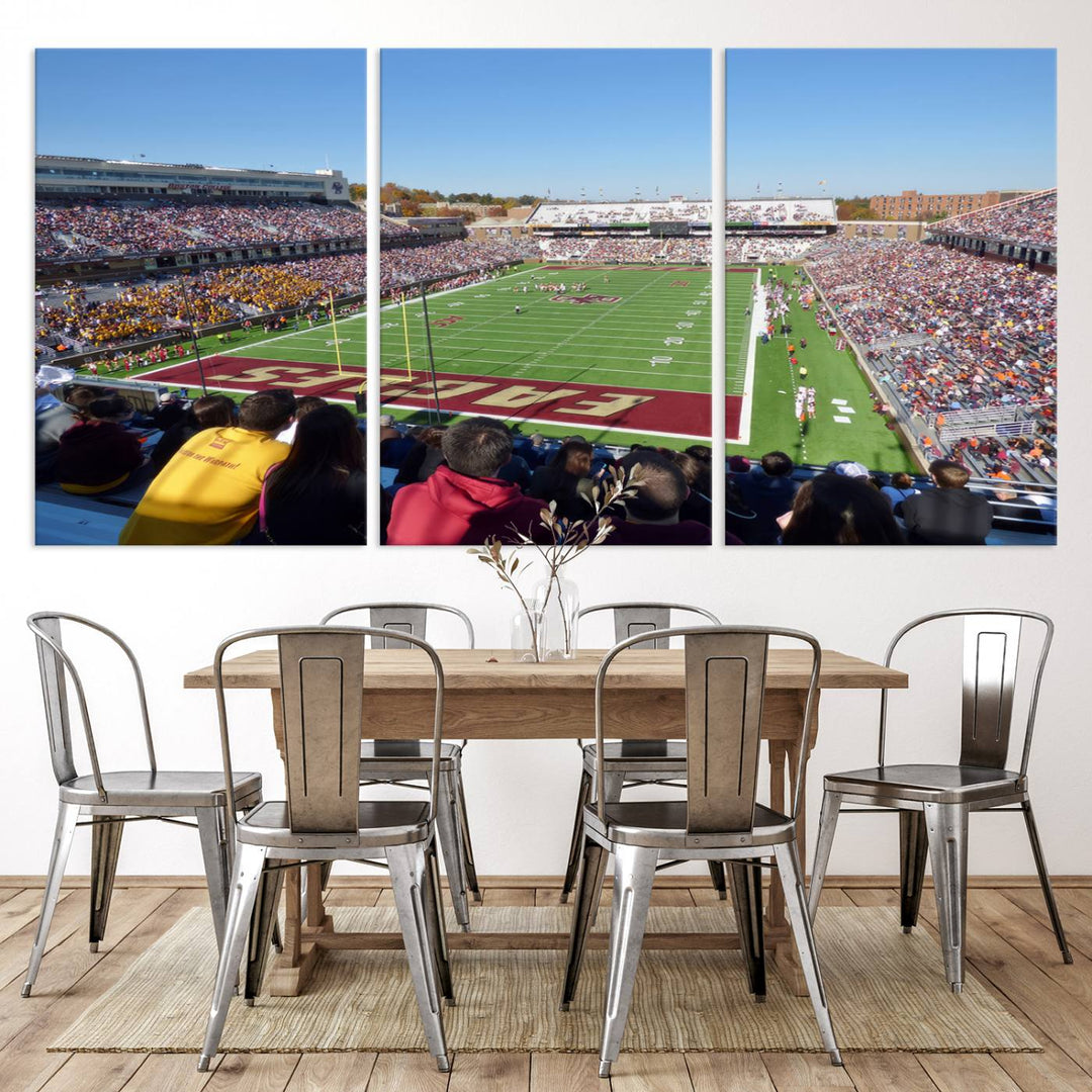 Boston College Eagles Football Team Print - Boston Alumni Stadium Wall Art Canvas Print