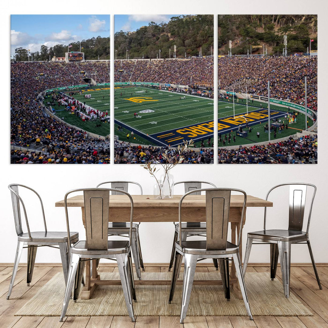 University of California Golden Bears Football Team Print - Berkeley California Memorial Stadium Wall Art Canvas Print