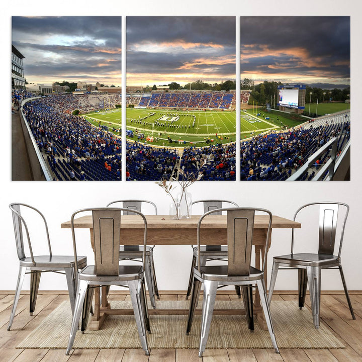 Duke University Blue Devils Football Team Print - Durham Wallace Wade Stadium Wall Art Canvas Print