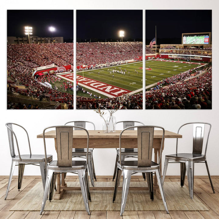 Indiana University Hoosiers Football Team Print - Bloomington Memorial Stadium Wall Art Canvas Print