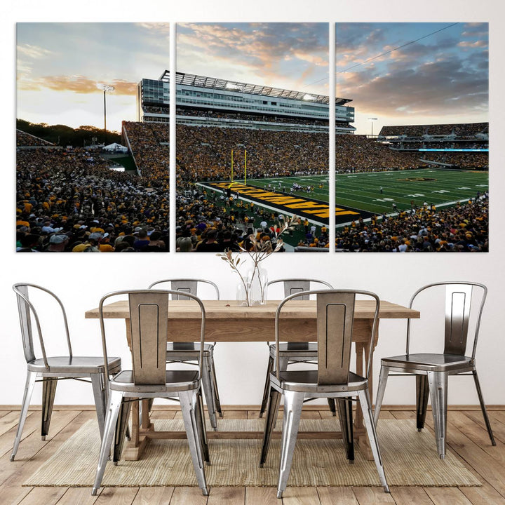 Iowa University Hawkeyes Football Team Print - Iowa City Kinnick Stadium Wall Art Canvas Print