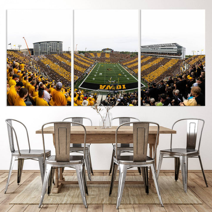 Iowa University Hawkeyes Football Team Print - Iowa City Kinnick Stadium Wall Art Canvas Print