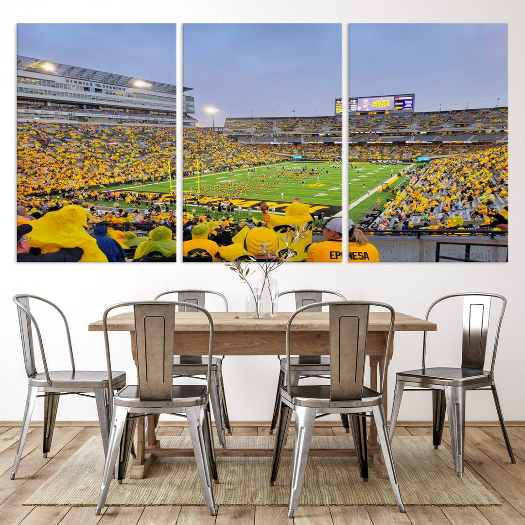 Iowa University Hawkeyes Football Team Print - Iowa City Kinnick Stadium Wall Art Canvas Print