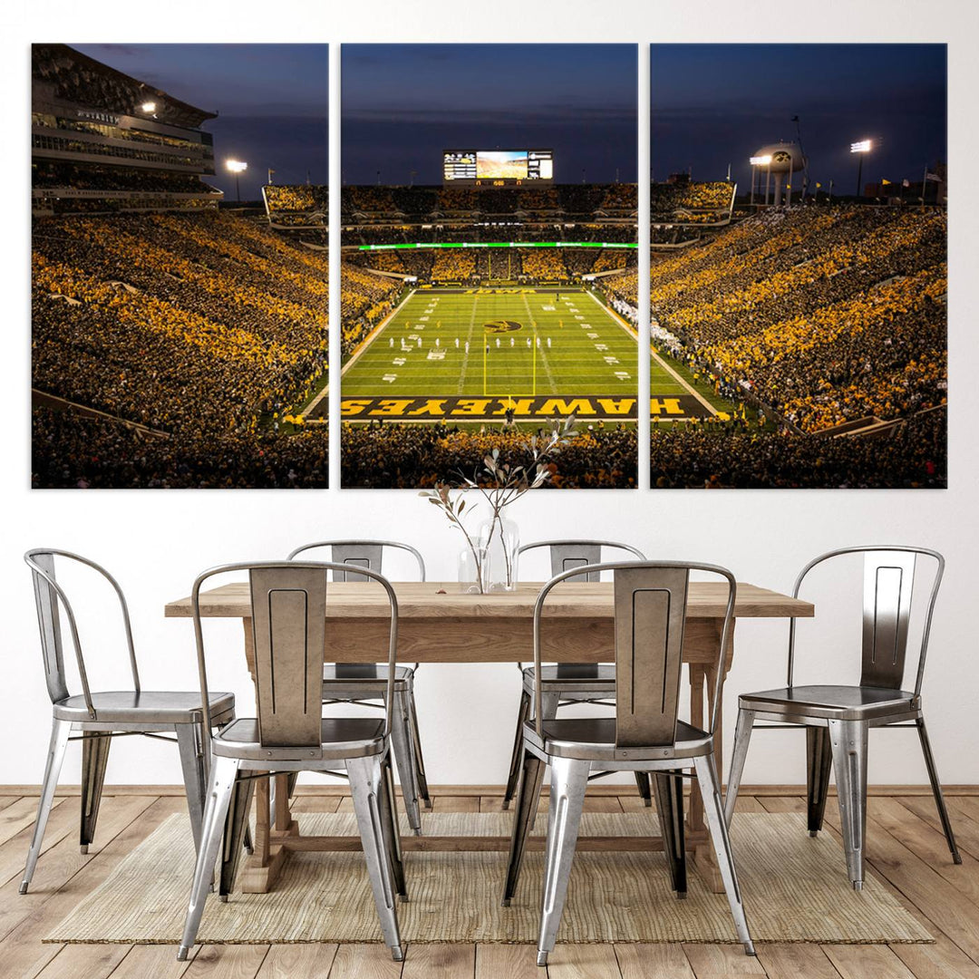 Iowa University Hawkeyes Football Team Print - Iowa City Kinnick Stadium Wall Art Canvas Print