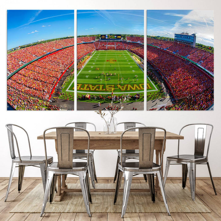 Iowa State University Cyclones Football Team Print - Ames Jack Trice Stadium Wall Art Canvas Print