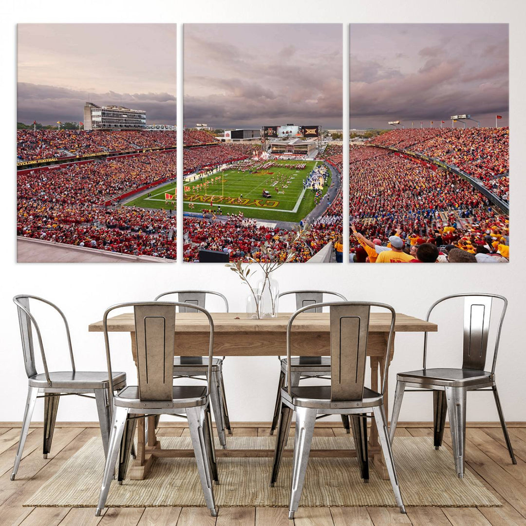 Iowa State University Cyclones Football Team Print - Ames Jack Trice Stadium Wall Art Canvas Print