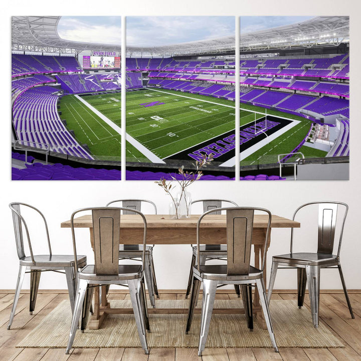 Northwestern University Wildcats Football Team Print - Evanston Ryan Field Wall Art Canvas Print