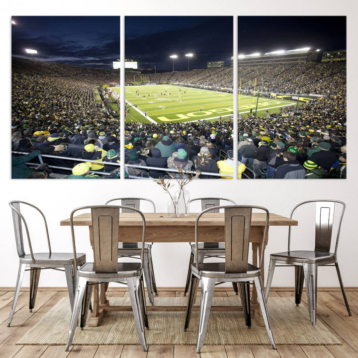 University of Oregon Ducks Football Team Print - Eugene Autzen Stadium Wall Art Canvas Print