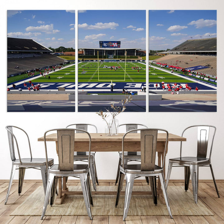 Rice University Owls Football Team Print - Houston Rice Stadium Wall Art Canvas Print