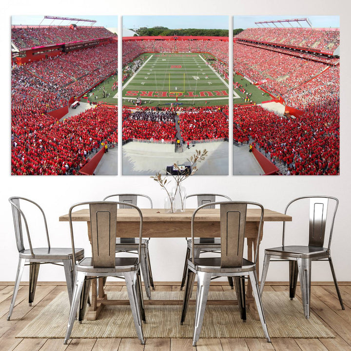 Rutgers Scarlet Knights Football Team Print - Piscataway SHI Stadium Wall Art Canvas Print