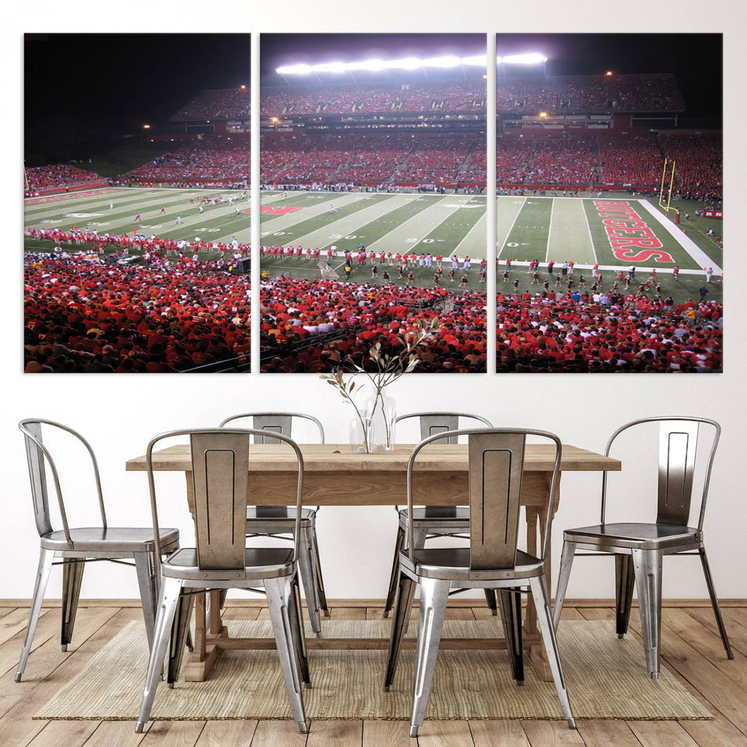 Rutgers University Scarlet Knights Football Team Print - Piscataway SHI Stadium Wall Art Canvas Print