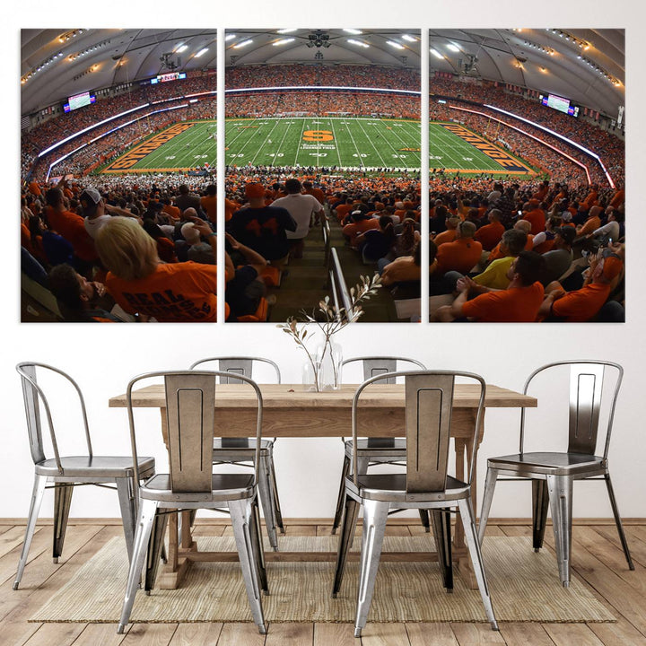 From above, the view resembles the Syracuse University Orange Football Team Wall Art Canvas.