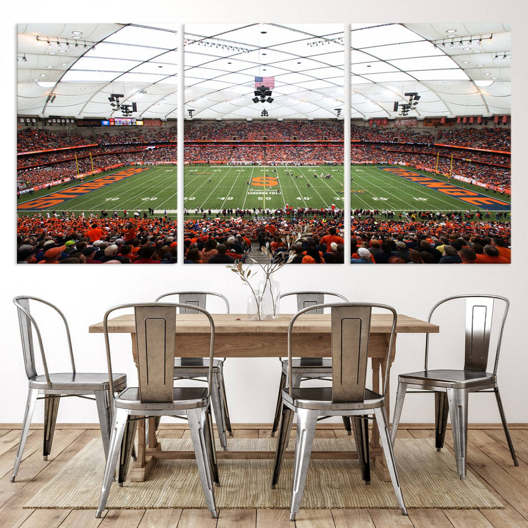 Syracuse University Orange Football Team Print - Syracuse JMA Wireless Dome Wall Art Canvas Print.