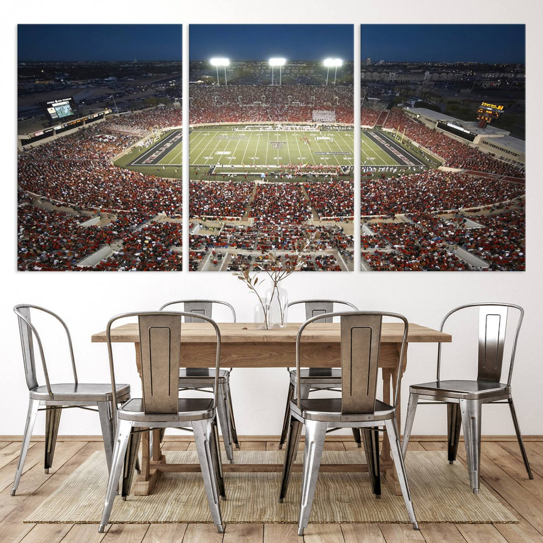 Texas Tech Red Raiders Football Team Print - Lubbock Jones AT&T Stadium Wall Art Canvas Print