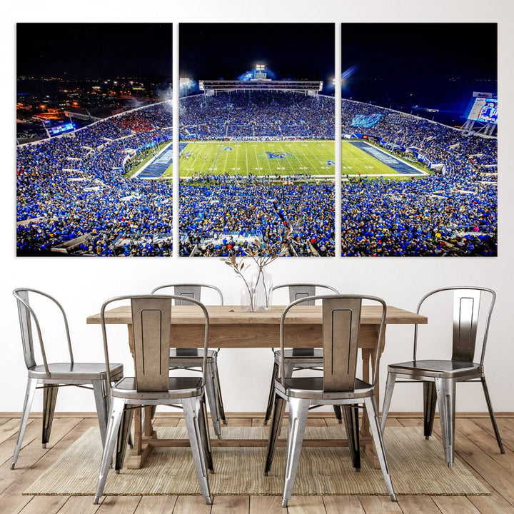 The University of Memphis Tigers Football Team Wall Art Canvas Print shines brightly.