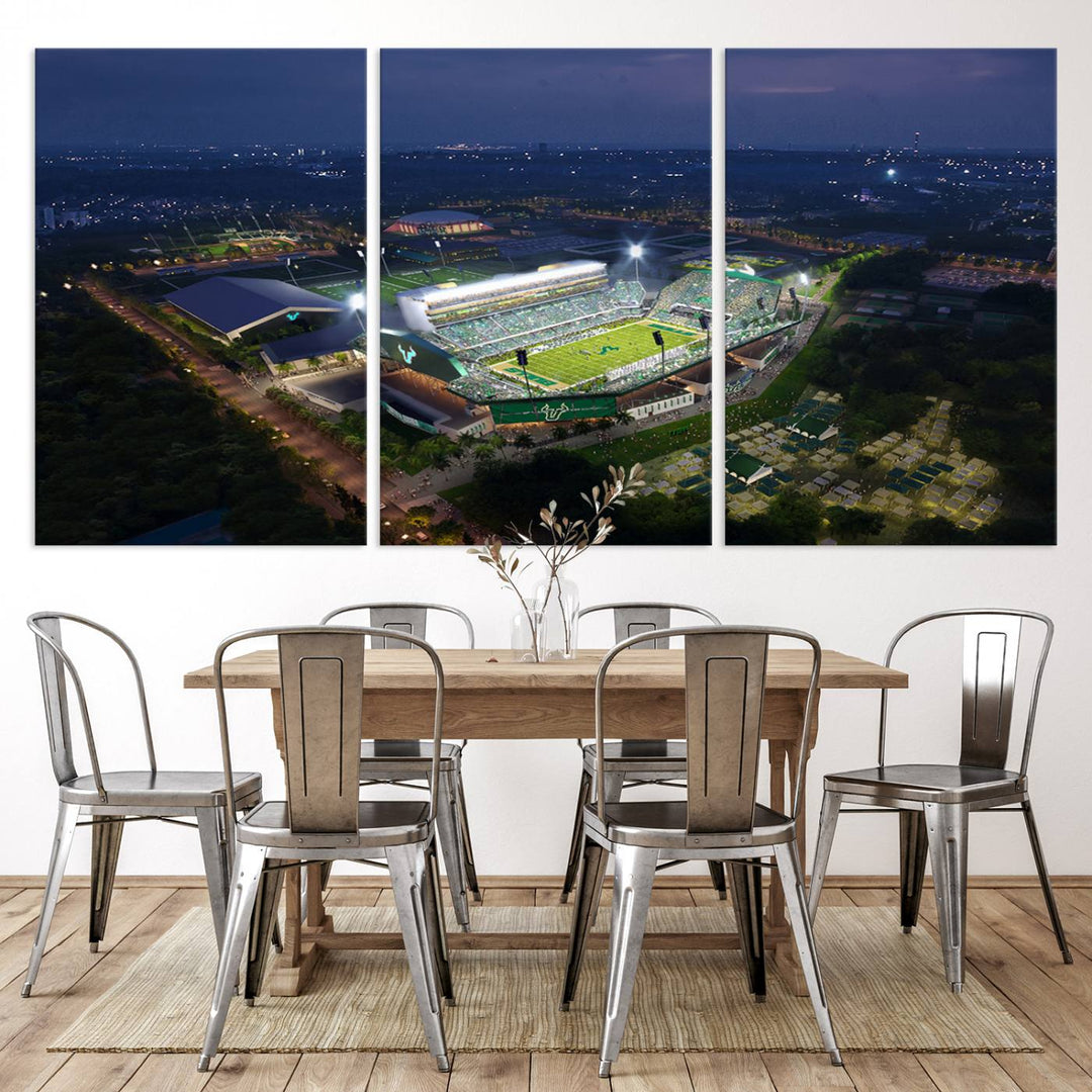 The University of South Florida Bulls Football Team Print - Tampa USF Football Stadium Wall Art Canvas Print