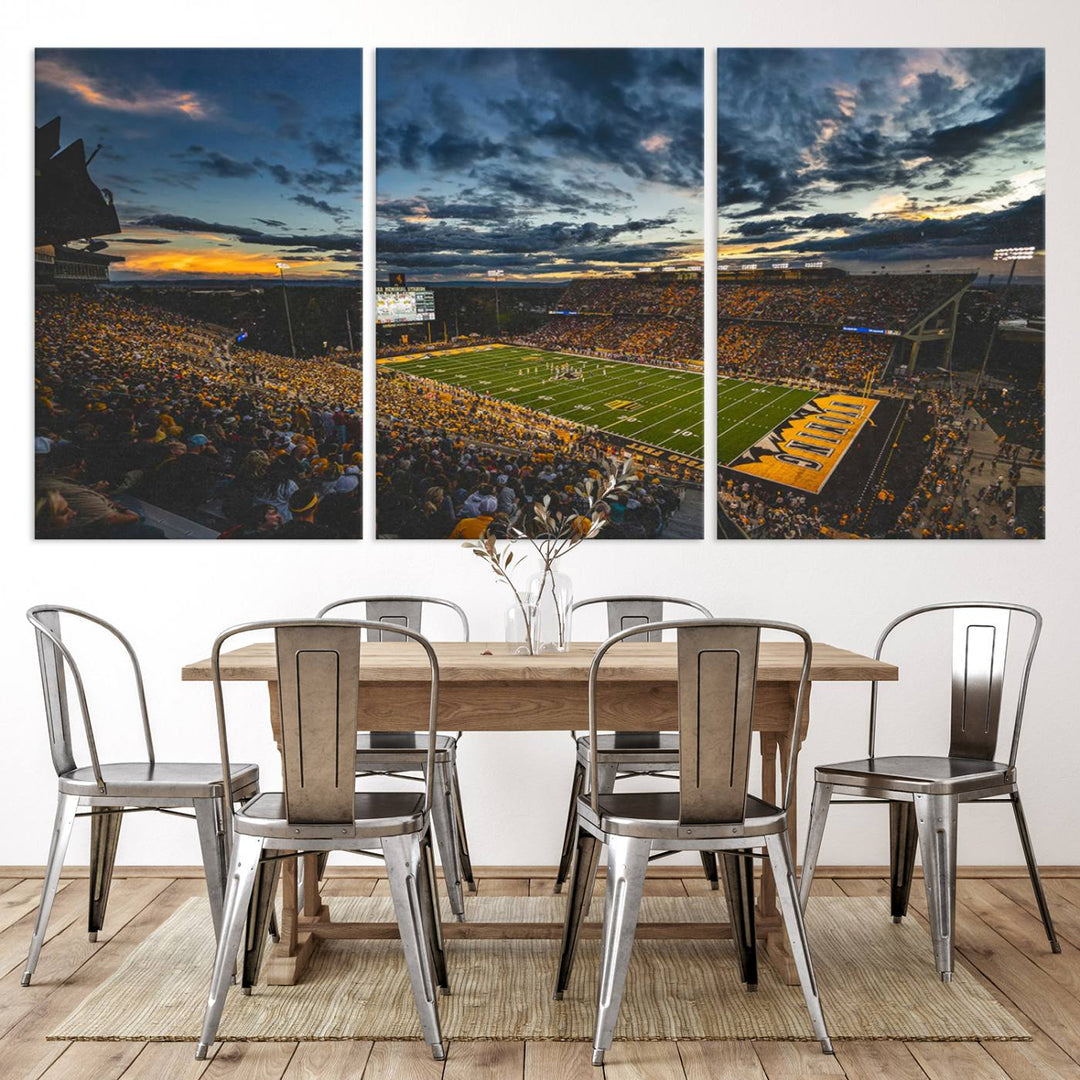 University of Wyoming Cowboys Football Team Print - Laramie War Memorial Stadium Wall Art Canvas Print