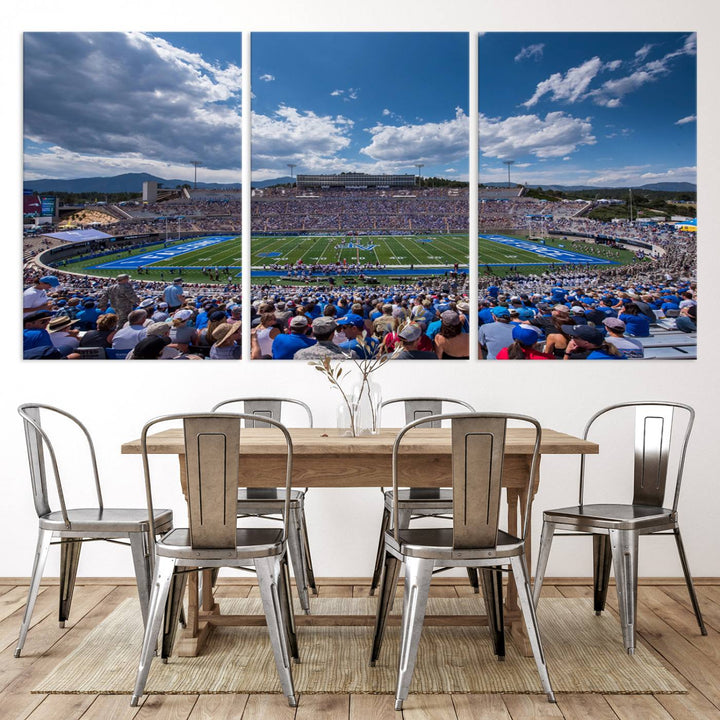 Air Force Falcons Football Team Print - Colorado Springs Falcon Stadium Wall Art Canvas Print