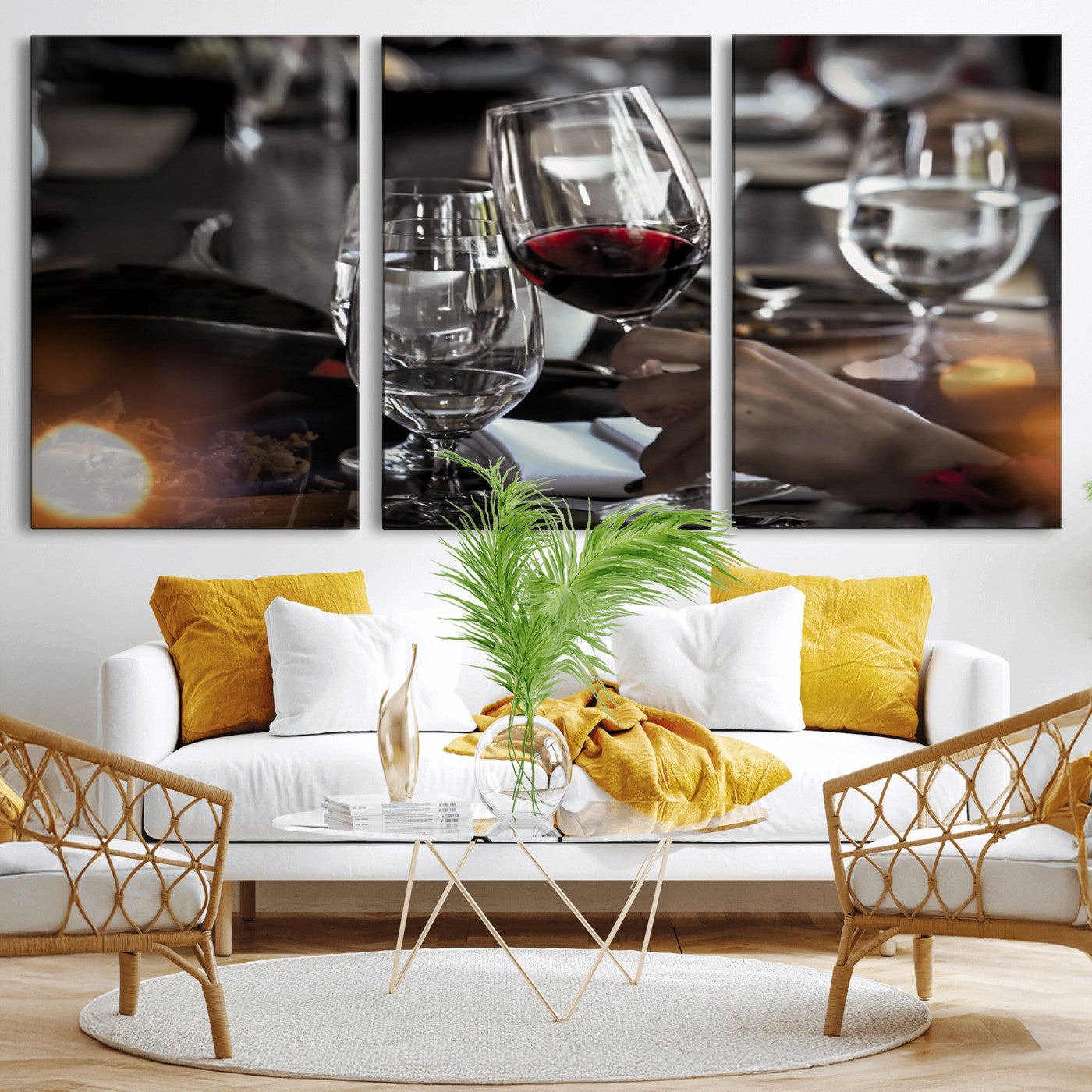 MGV-CV-60X30-3P - Red Wine and Glass Canvas Print