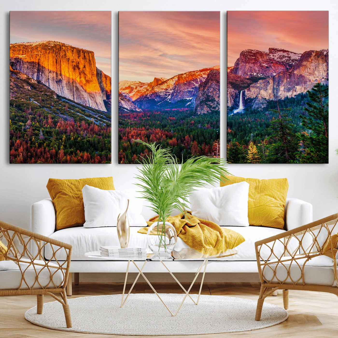 MGV-CV-60X30-3P - Yosemite Nal Park Wall Art Landscape Canvas Print El Capitan