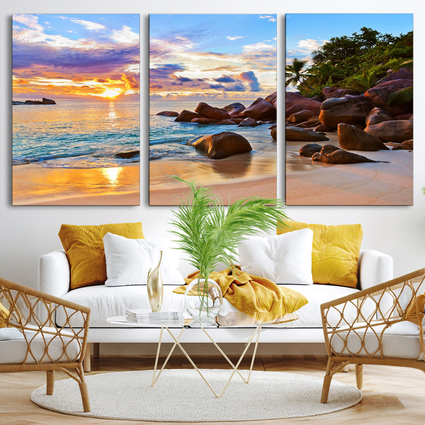43209-MGV-CV-36X24-Tropical Island Beach Sunset Canvas Print