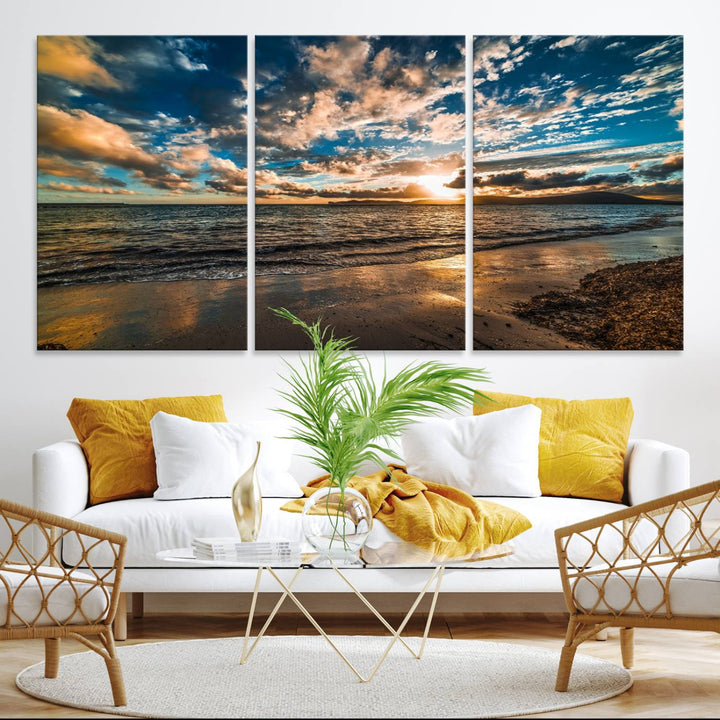 Beach Wall Art - Ocean Sunset Canvas.