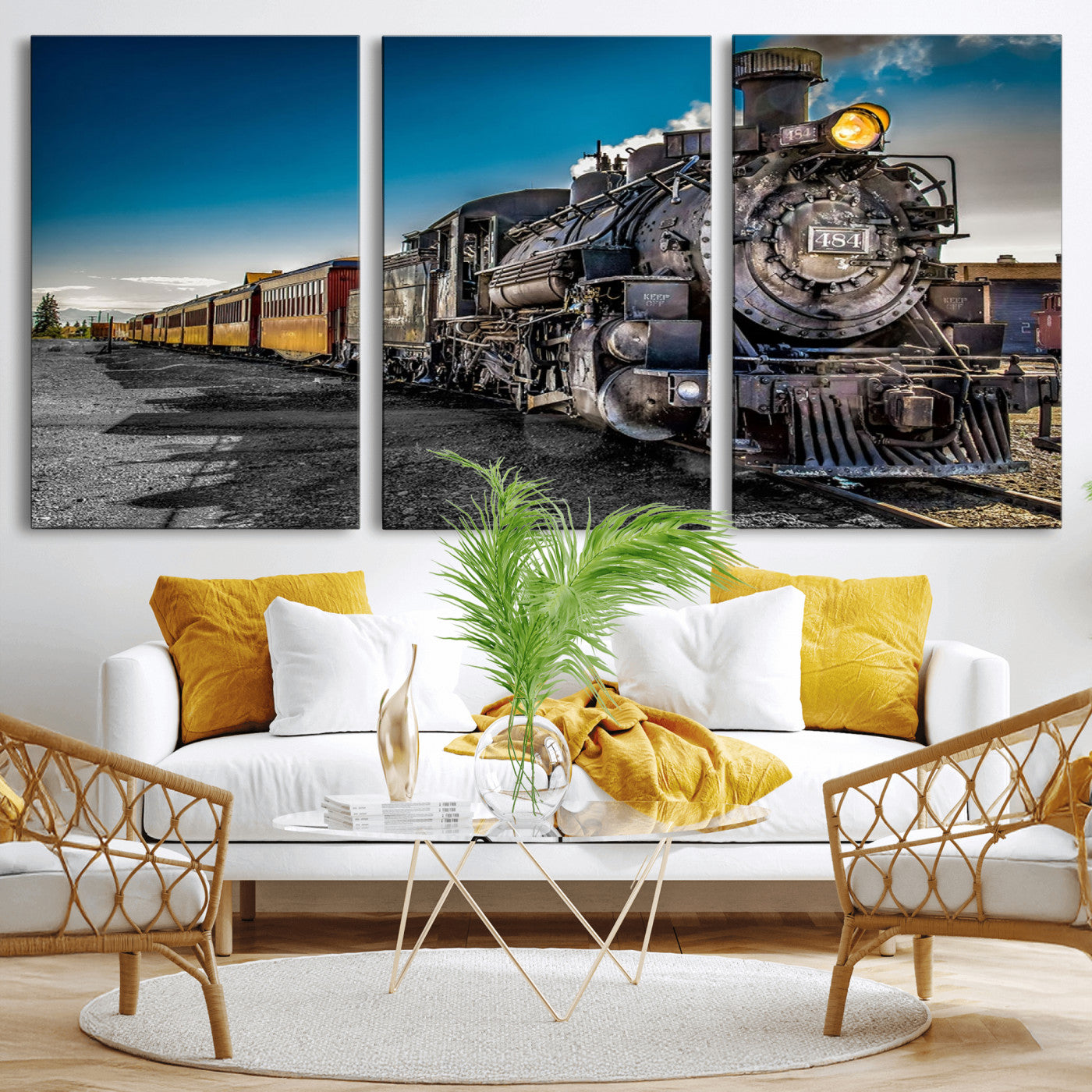 MGV-CV-60X30-3P - Train Wall Art Canvas Print