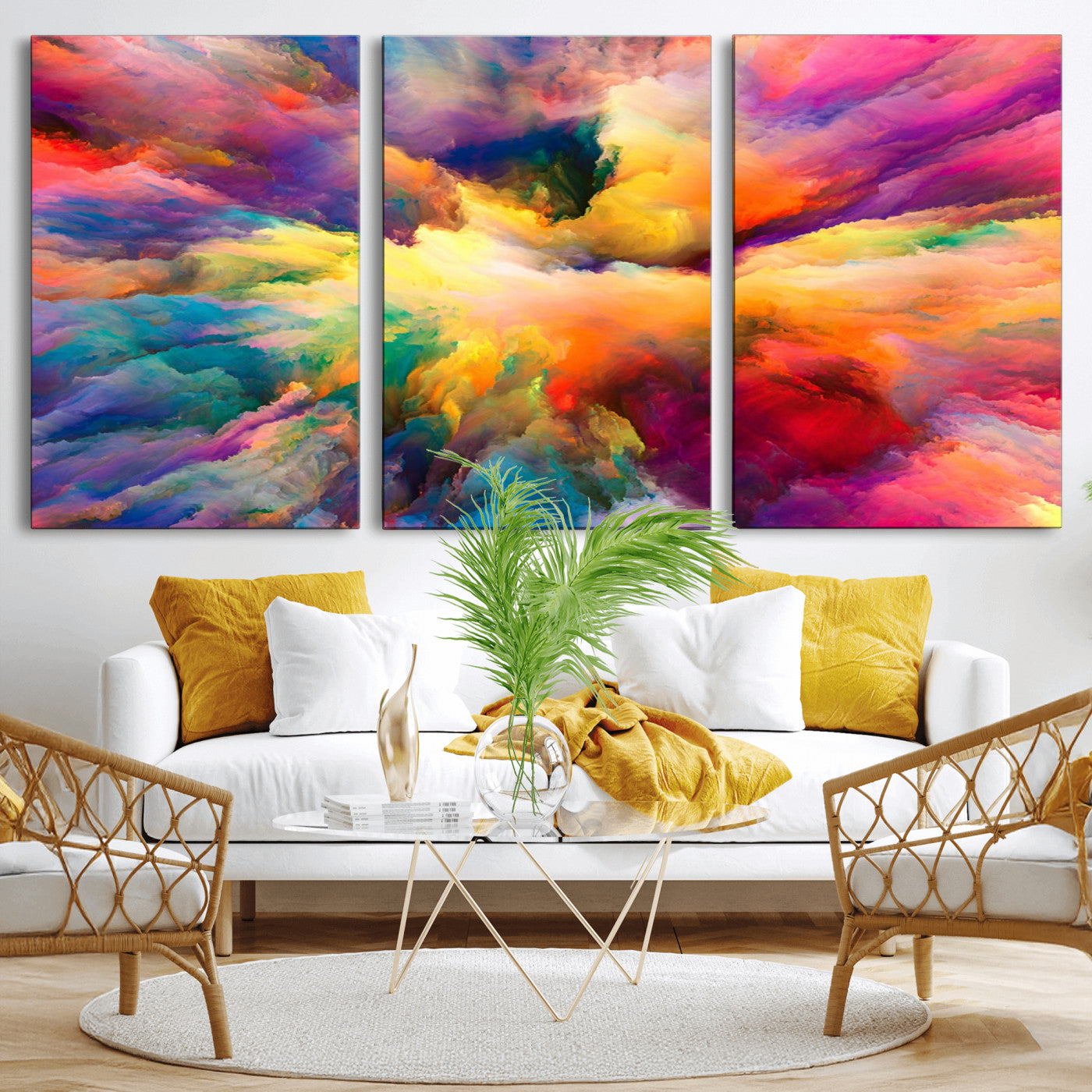 MGV-CV-60X30-3P - Blazing Vibrant Colors Cloud-like Wall Art Canvas Print