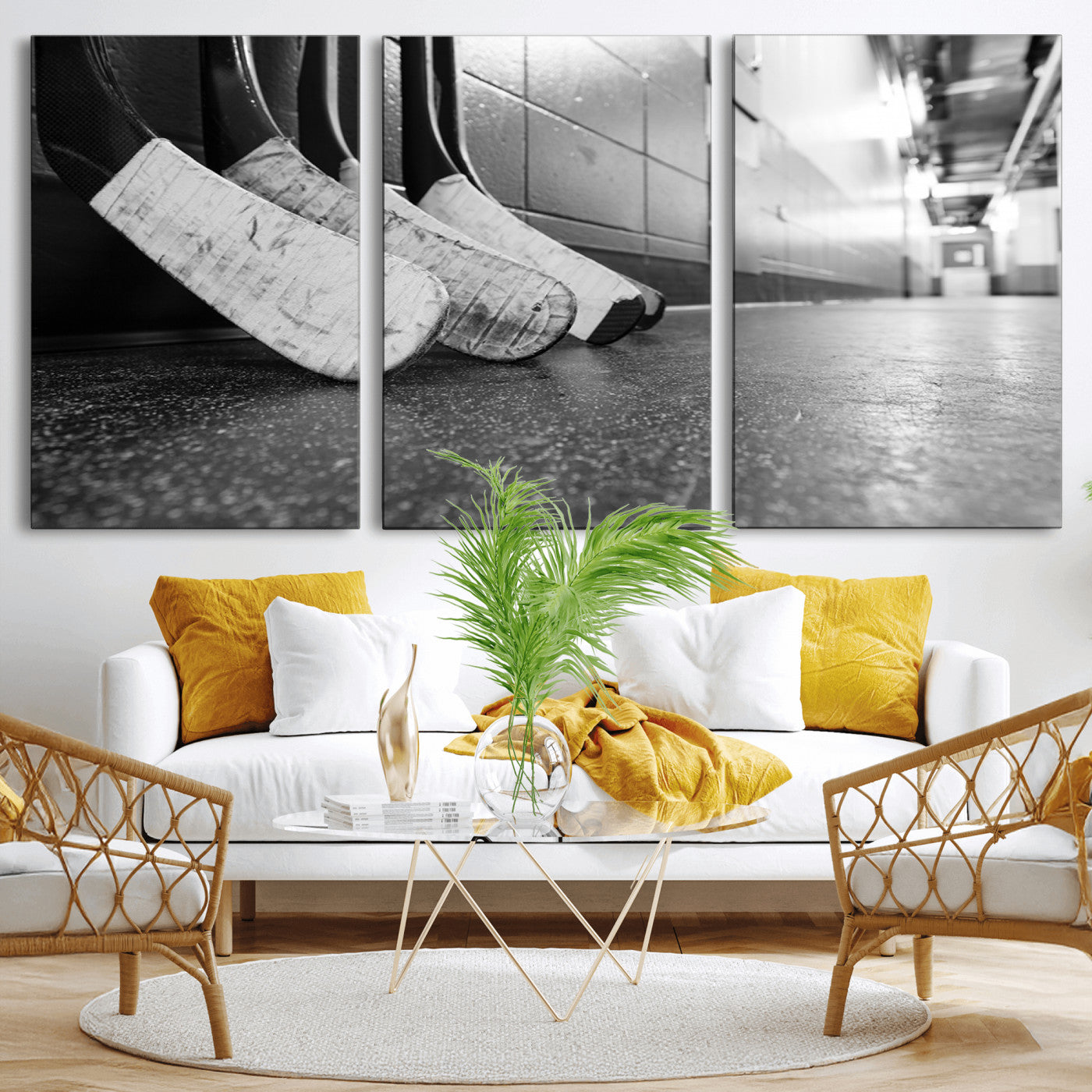 MGV-CV-60X30-3P - Ice Hockey Wall Art Canvas Print