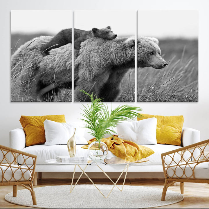 The Bear and Cub Wall Art Canvas is prominently displayed.