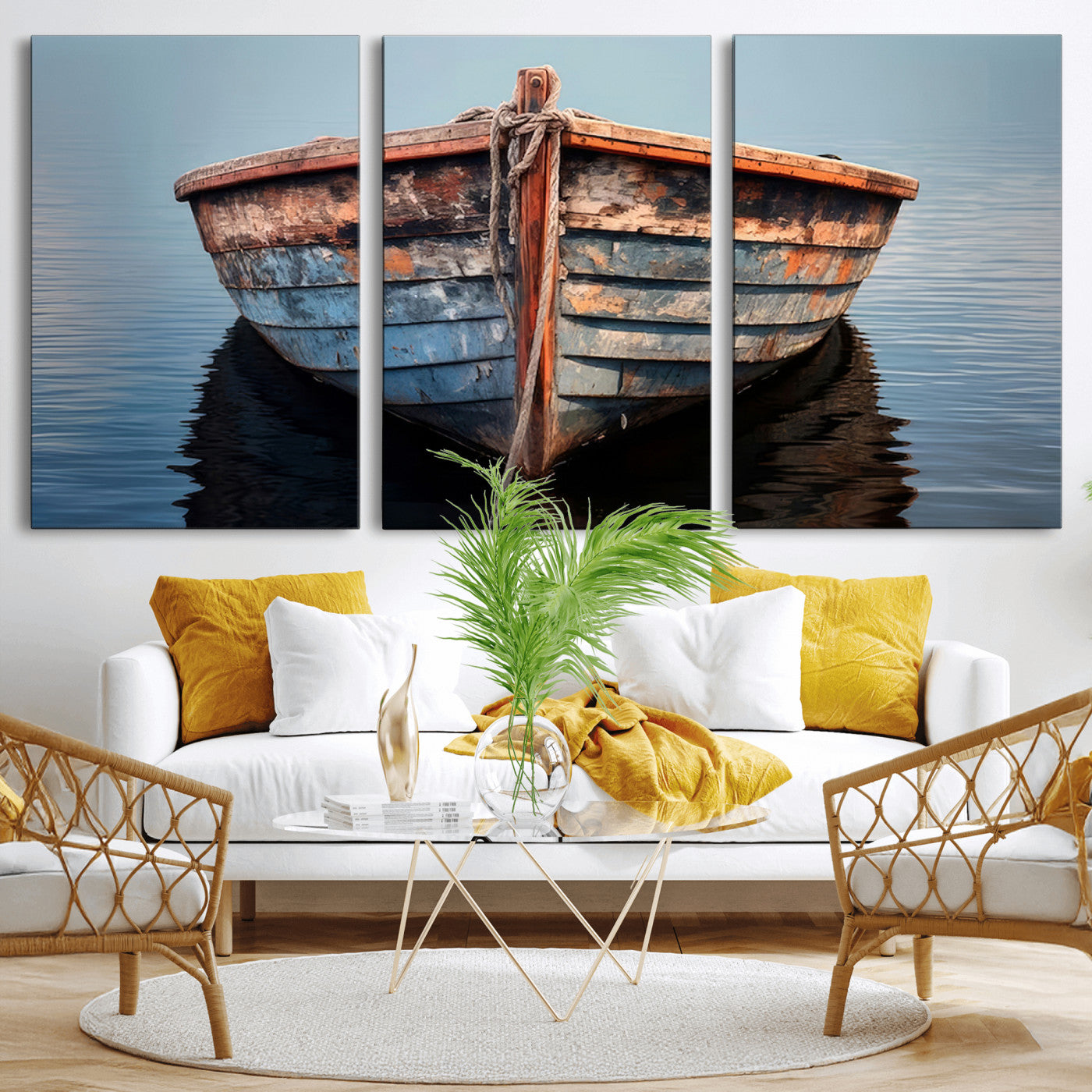 MGV-CV-60X30-3P - Stunning Vintage Boat Canvas Print | Nautical Wall