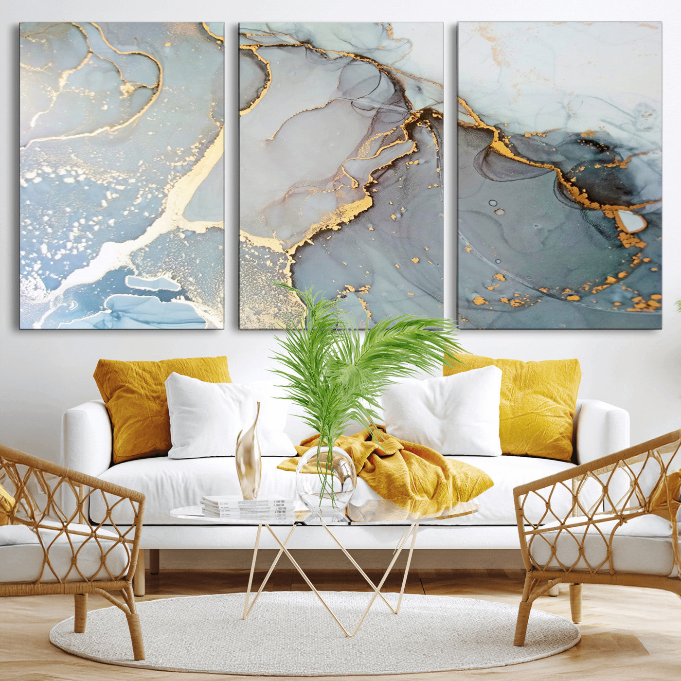 -Large Abstract Marble Wall Art Canvas Print for Living Room and Farmhouse Decor