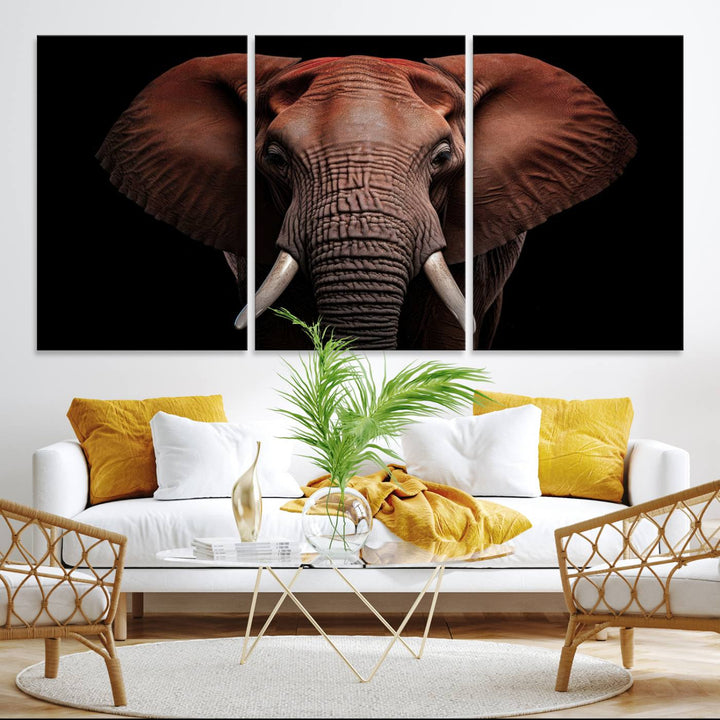 The Wild Elephant Wall Art Canvas Print is displayed prominently.