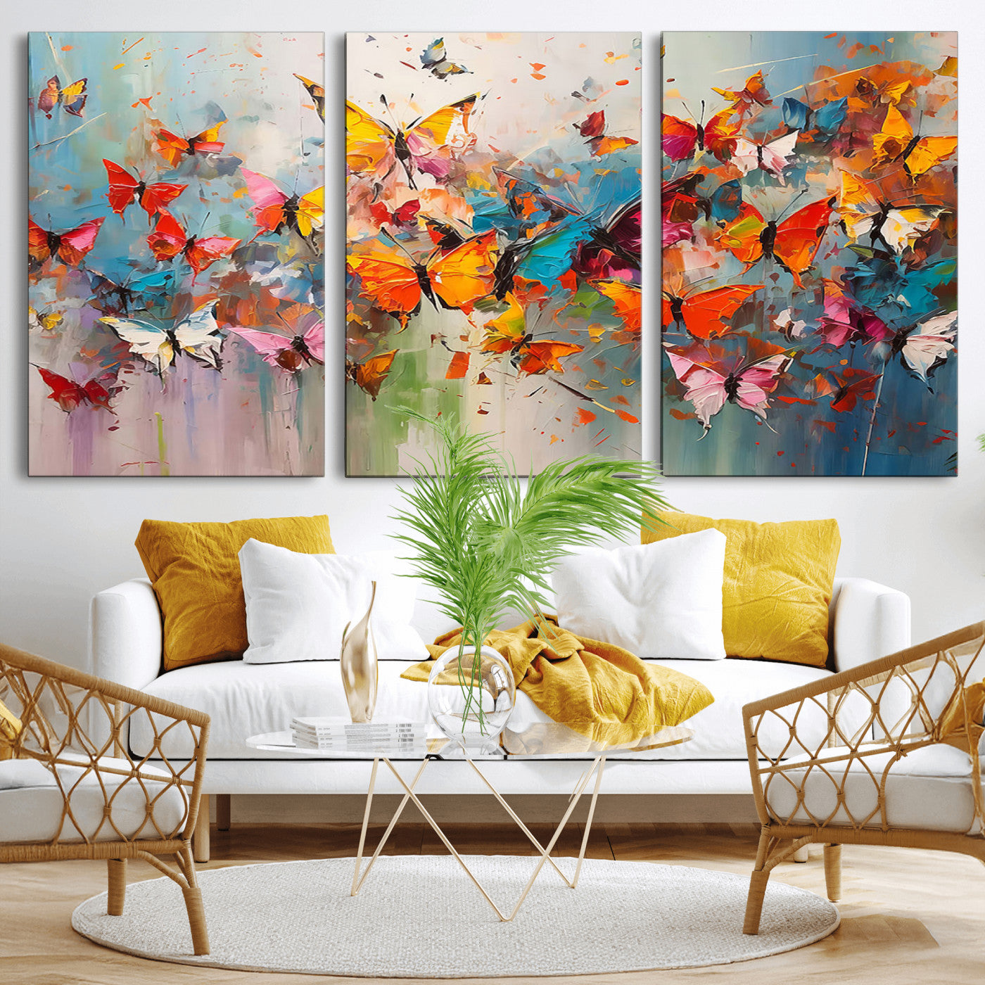 -Abstract Butterfly Wall Art Canvas Print