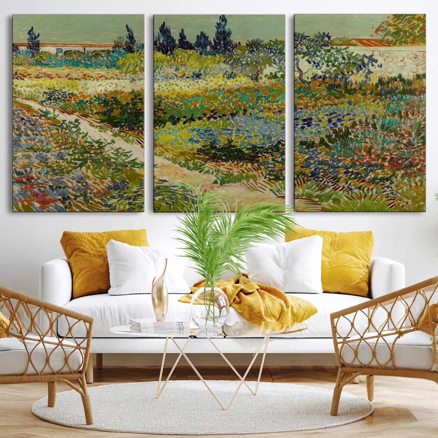 MGV-CV-60X30-3P - Vincent van Gogh Garden at Arles Wall Art Canvas Print