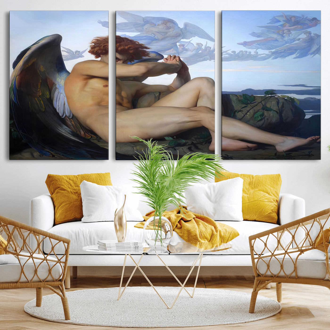 -Fallen Angel Wall Art Canvas Print – Classic Art, Framed, Ready to Hang - Alexandre Cabanel
