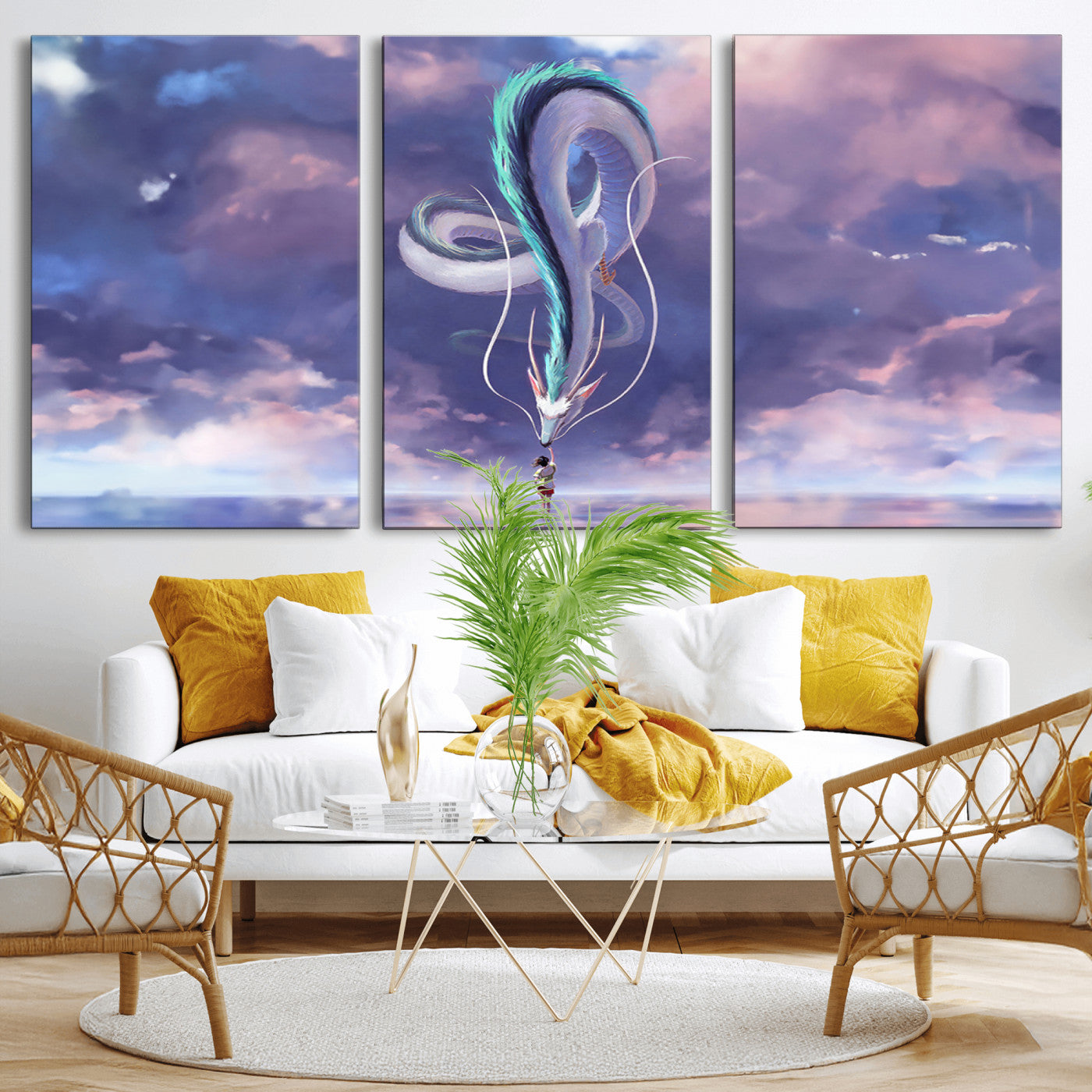 MGV-CV-60X30-3P - Spirited Away Haku and Chihiro Poster - Anime Lover - Hayao Miyazaki - Studio Ghibli Poster - Anime