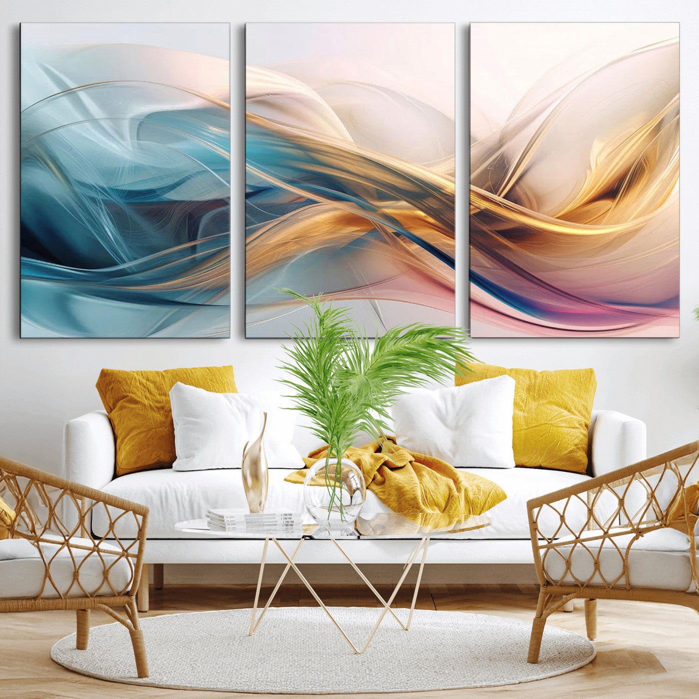 -Abstract Flowing Colors Wall Art Canvas Print