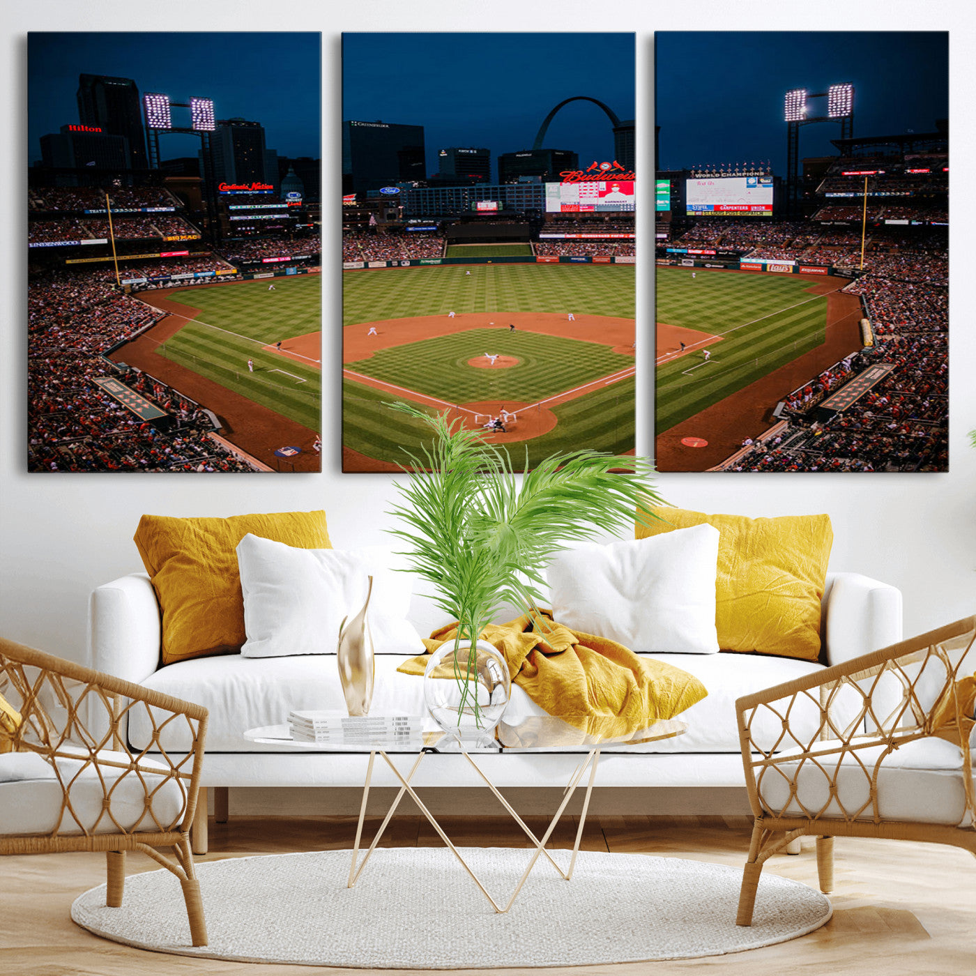 MGV-CV-60X30-3P - St. Louis Cardinals Baseball Team Print - Busch Stadium Wall Art Canvas Print