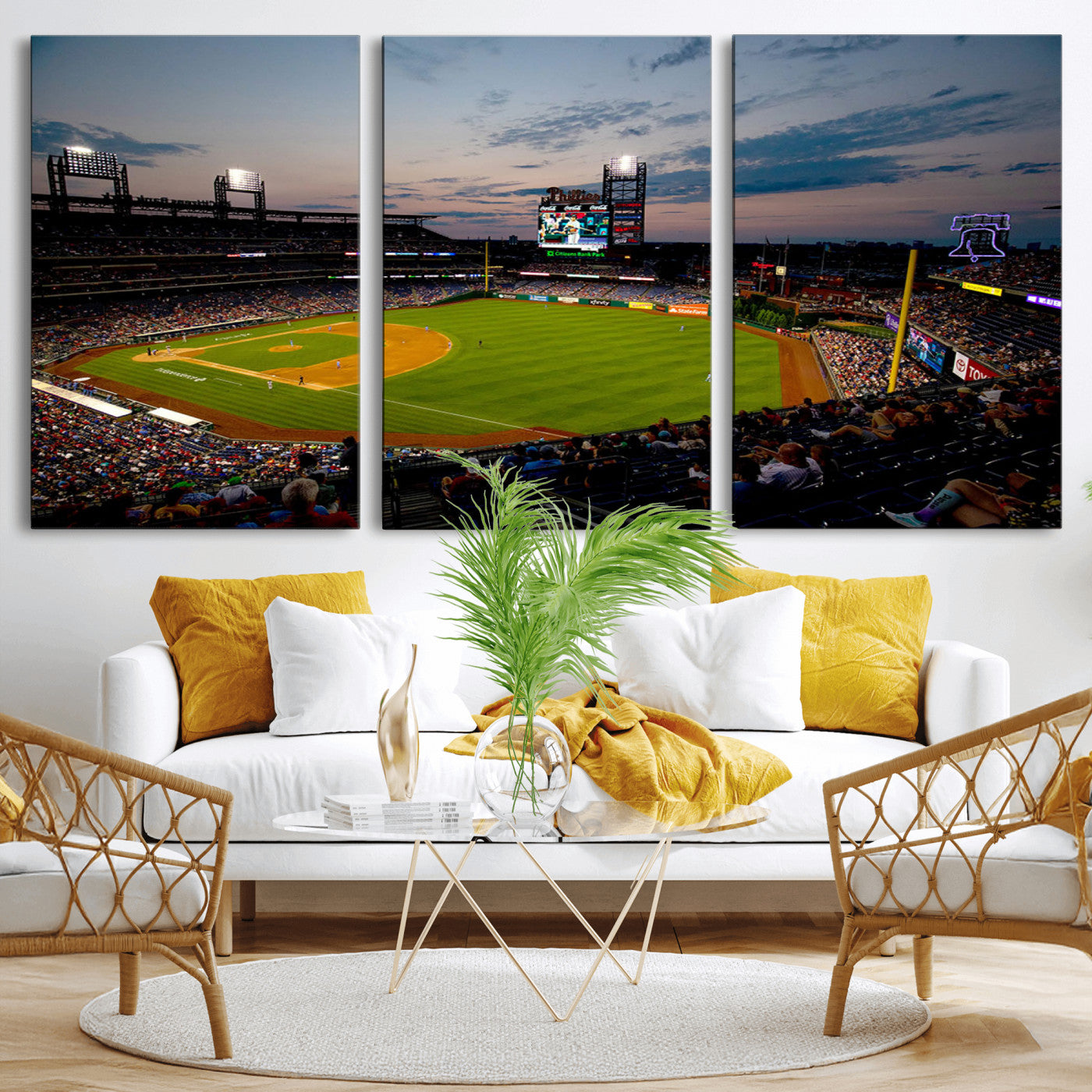 MGV-CV-60X30-3P - Philadelphia Phillies Baseball Team Print - Citizens Bank Park Stadium Wall Art Canvas Print