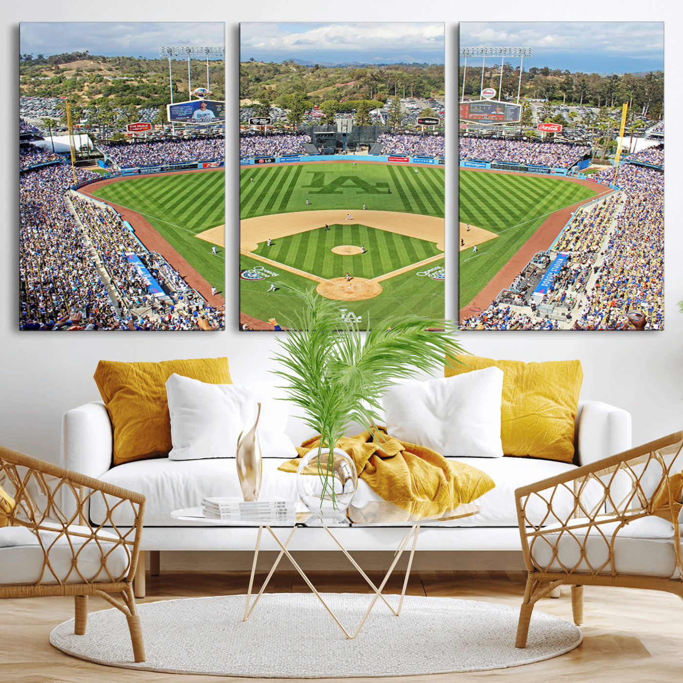 MGV-CV-60X30-3P - Citi Field Wall Art Print | 3-Panel New York Mets Baseball Stadium Canvas Print | Framed Sports Decor for Living Room, Man Cave, or Office