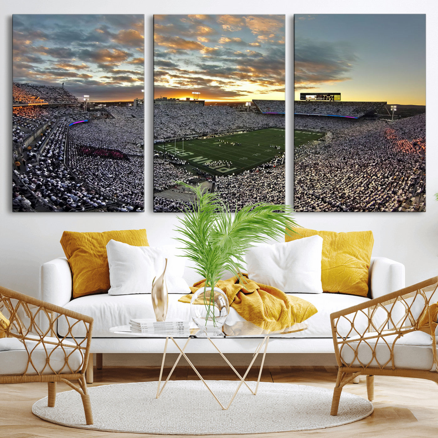 MGV-CV-60X30-3P - Beaver Stadium Wall Art - Penn State Stadium Wall Art | Penn Nittany Lions Football Match for Sport Room Decor
