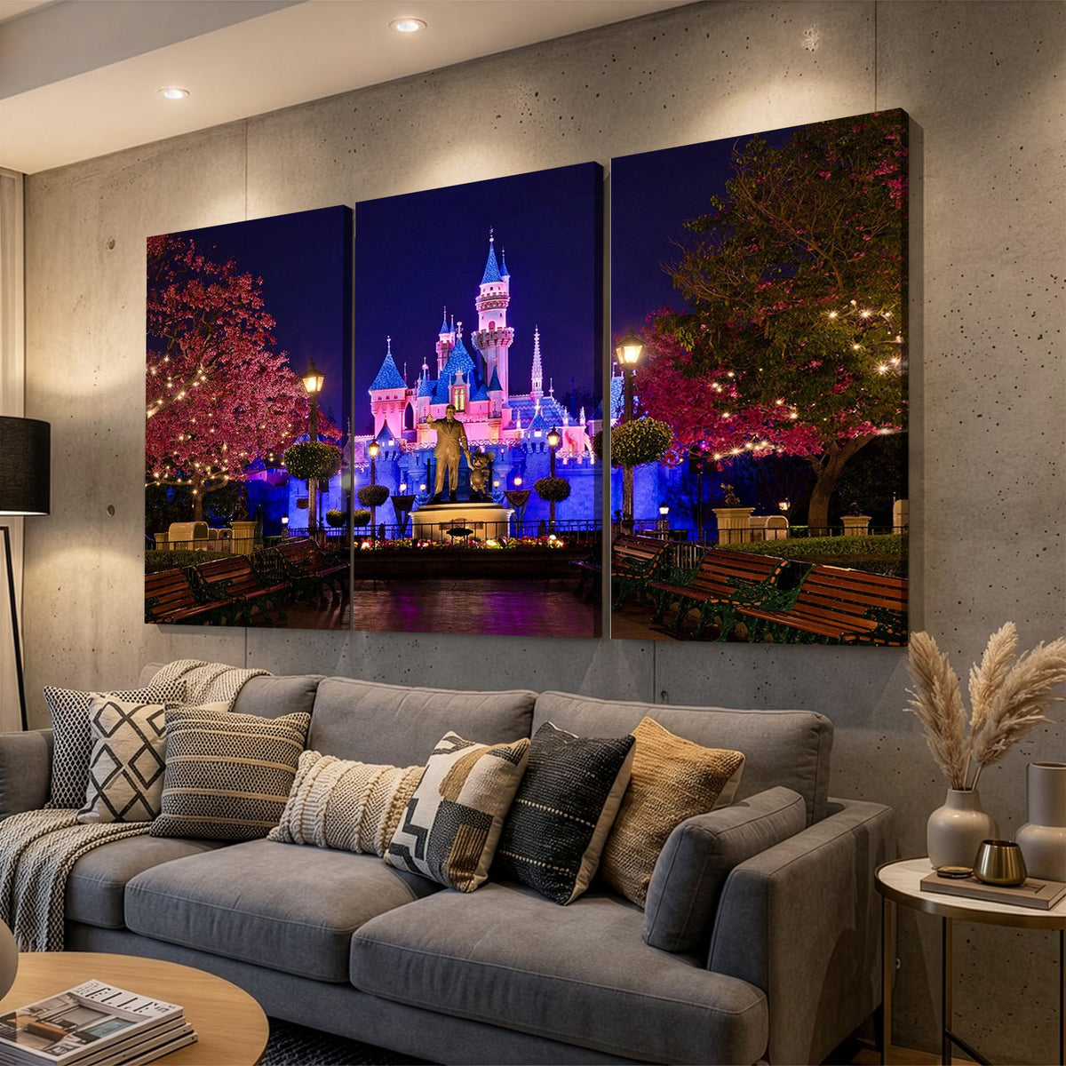 79435-MGV-CV-24X16 - Castle Large Wall Art, Disney Magic Kingdom Kids Room Decor and Christmas Gift