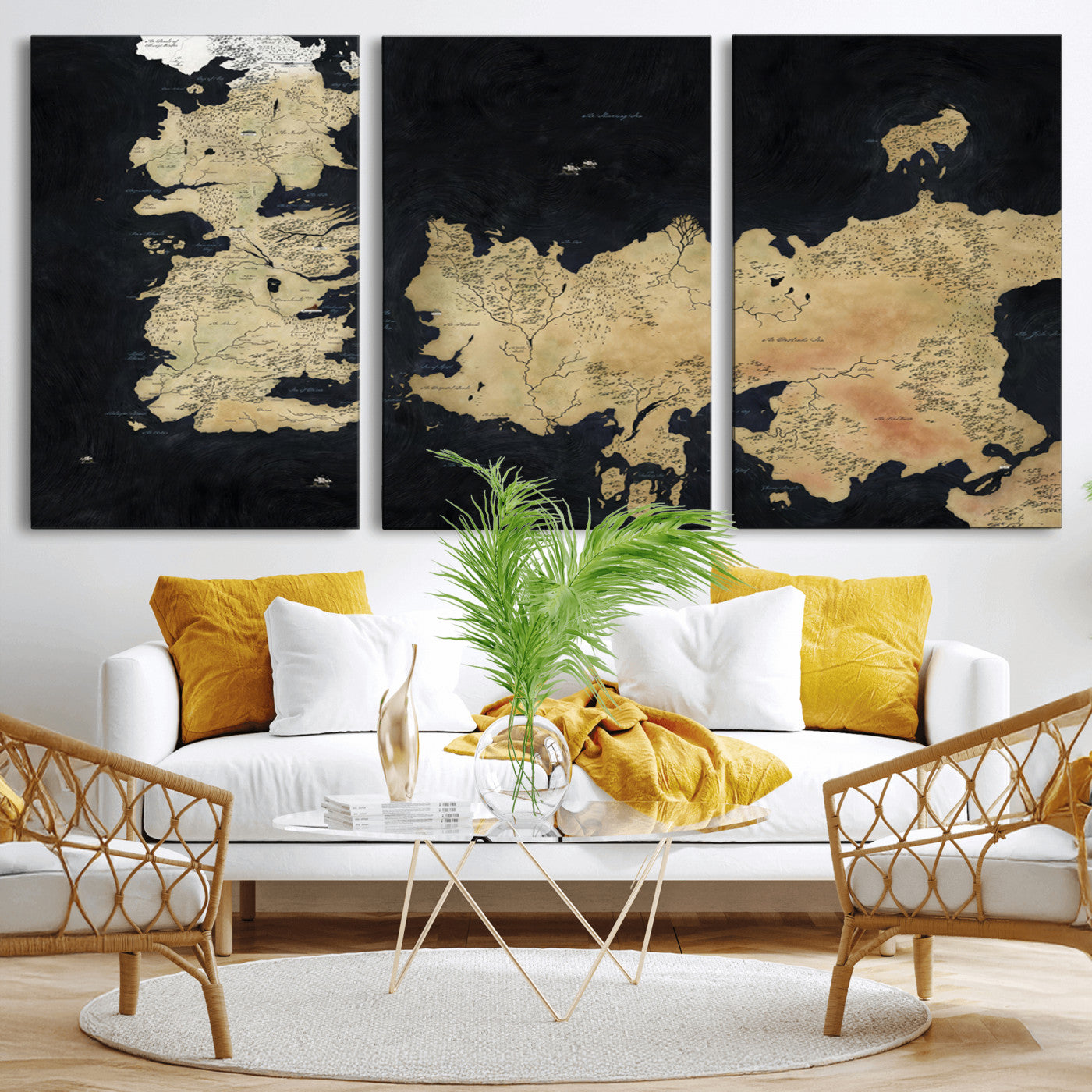 MGV-CV-60X30-3P - Push Pin World Map Canvas Print – Framed Wall Art for Couples to Track Their Travels – Anniversary