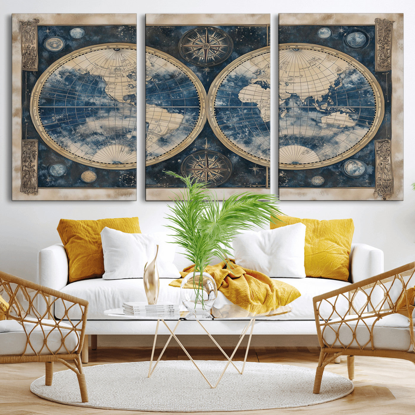 MGV-CV-60X30-3P - World Map Canvas Print