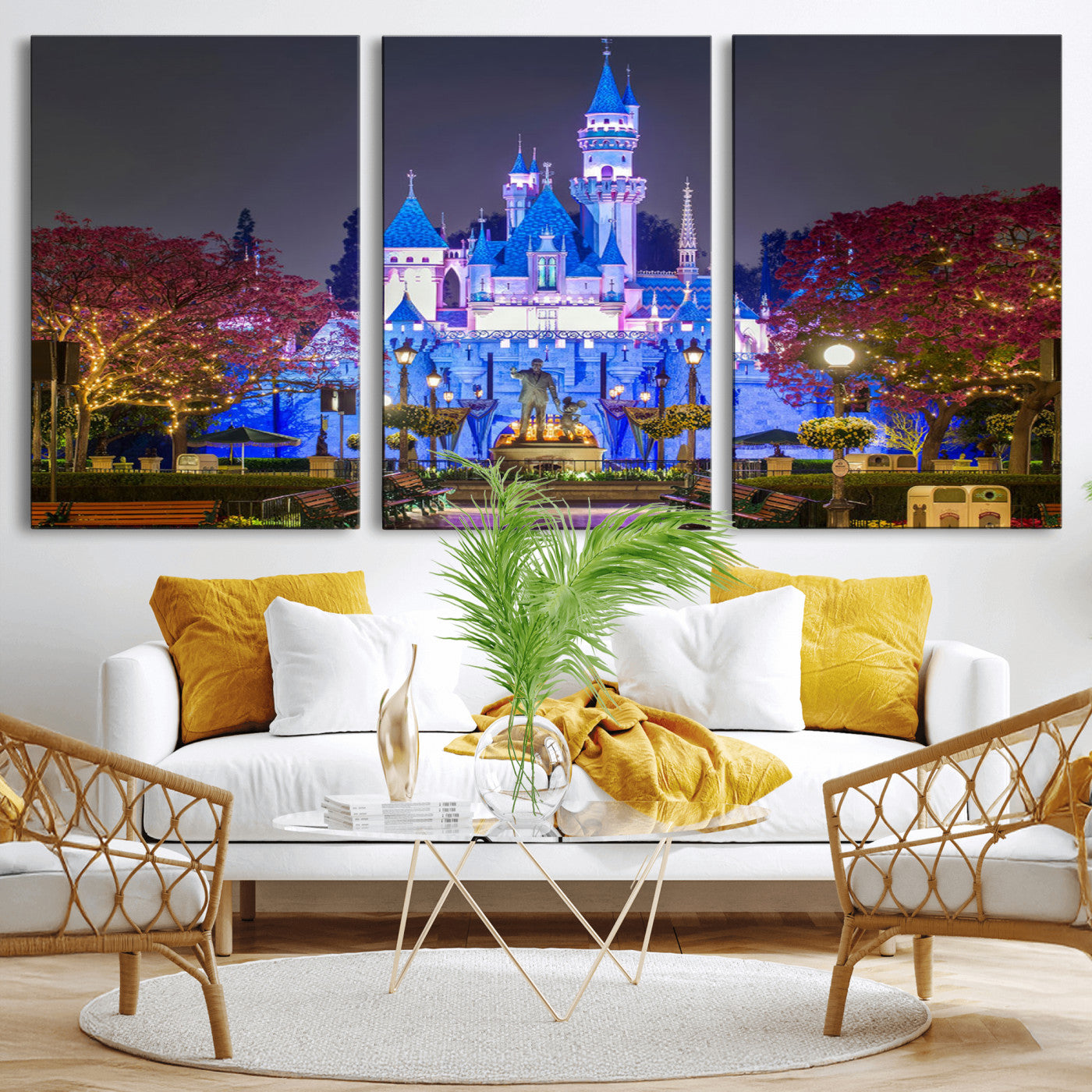 66710-MGV-CV-36X24-Large Disney Castle Wall Art Canvas Print - Magic Kingdom Kids Room Decoration Disney World