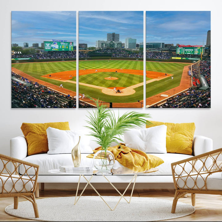 Wrigley Field Cubs canvas wall art.