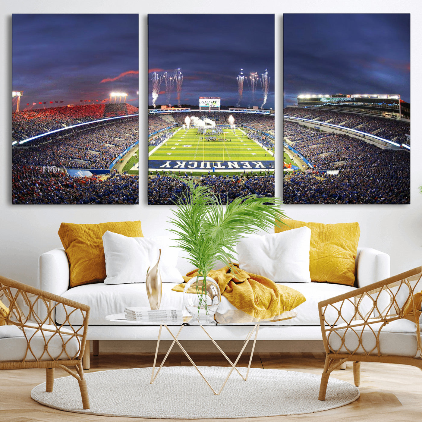 MGV-CV-60X30-3P - Kroger Field Canvas Wall Art - Kentucky Stadium Wall Art Print - Sunset Football Stadium Wall Decor